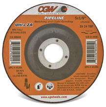 CGW Abrasives 35682 - Pipeline 1/8" Depressed Center Grinding Wheels - Zirconia