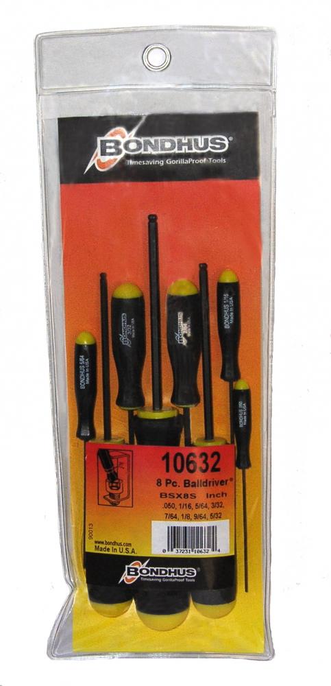 Set 8 Ball End Screwdrivers .050-5/32&#34;