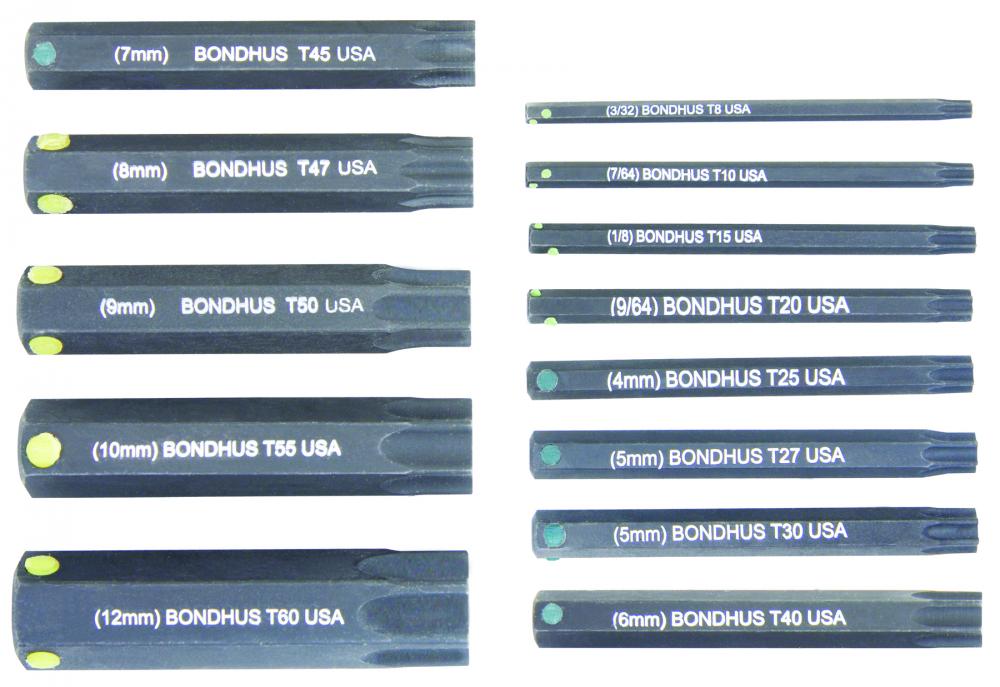 Set 13 ProHold TorxÂ® Bits 2&#34; (T8-T60) Bits Only in Clamshell