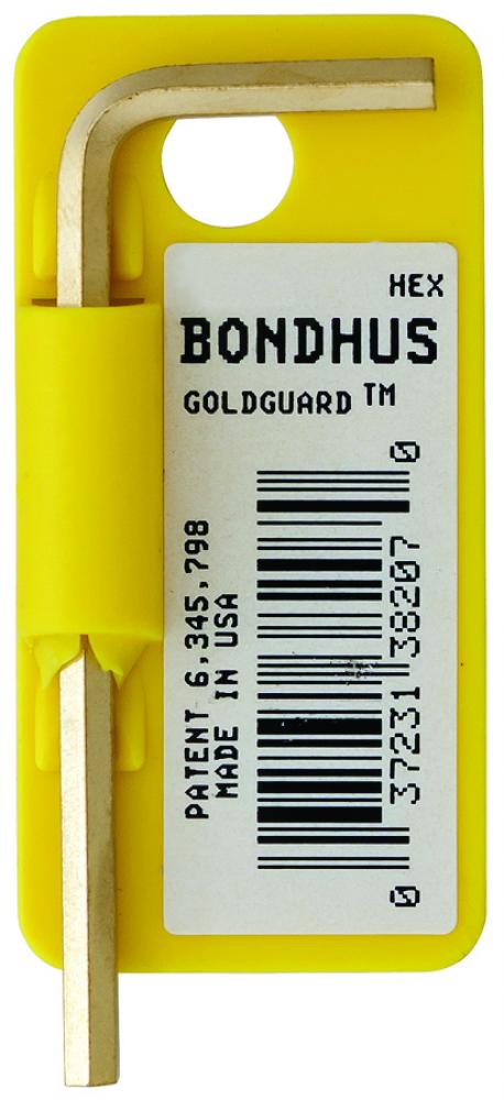 3/32&#34; GoldGuard Plated Hex L-wrench - Short    Tagged/Barcoded