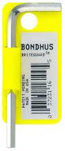 Bondhus 16206 - 7/64" BriteGuard Plated Hex L-wrench - Short - Tagged/Barcoded