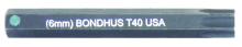 Bondhus 32040 - T40 ProHold TorxÂ® Bit 2" 6mm stock size