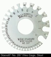 LS Starrett 287 - STEEL WIRE GAGE, #0-36