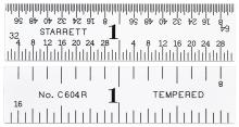 LS Starrett C604R-2 - STEEL RULE, SPRING-TEMPERED, 2", 4R GRADS