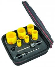 LS Starrett KDC06034-N - DCH Locksmiths/Doorlock Kit w/ 6 Hole Saws and 3 Accessories