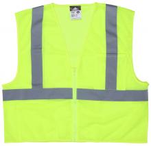 MCR Safety CL2MLPXL - MCR Safety CL2MLPXL Class 2, Lime Poly Vest, 2" Silver Tape