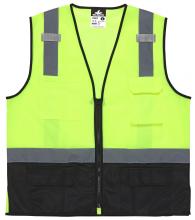MCR Safety CL2MLSZXL - MCR Safety CL2MLSZXL Lime Green,Class2,Black Bottom,Zip,Mesh