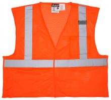 MCR Safety CL2MOPFRX2 - MCR Safety CL2MOPFRX2 Class 2, FL Orange, Poly Vest, LF