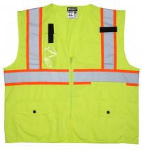 MCR Safety SURVCL2PLX4 - MCR Safety SURVCL2PLX4 Class2,Survey Pocket, Lime,Silv/Orange X