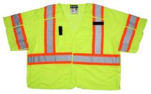 MCR Safety SURVCL3LX4 - MCR Safety SURVCL3LX4 Class3, Surveyor, Lime,Silv/Orange X4