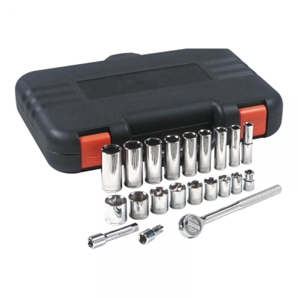 Anchor Brand 22 Piece Standard and Deep Socket Sets