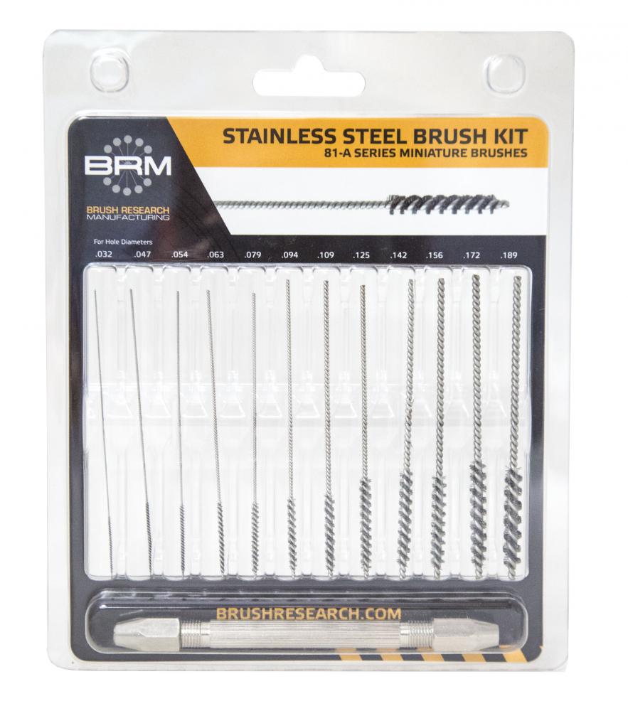 81-A KIT Miniature Stainless Steel Deburring Brush Kit-Inch Sizes (12/Pack)