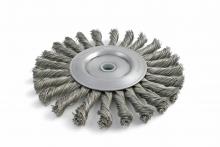 Brush Research Manufacturing BTC4S14D - BRM BTC4S14D, 4" Knotted Wire Wheel, .014 SS, 5/8-11" Arbor Hole, .812" Trim, .375" 